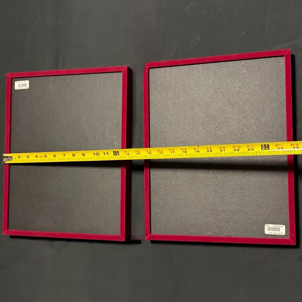 Red Velvet Flat Jewelry Stackable Storage Trays Gently Used Large Pair‎